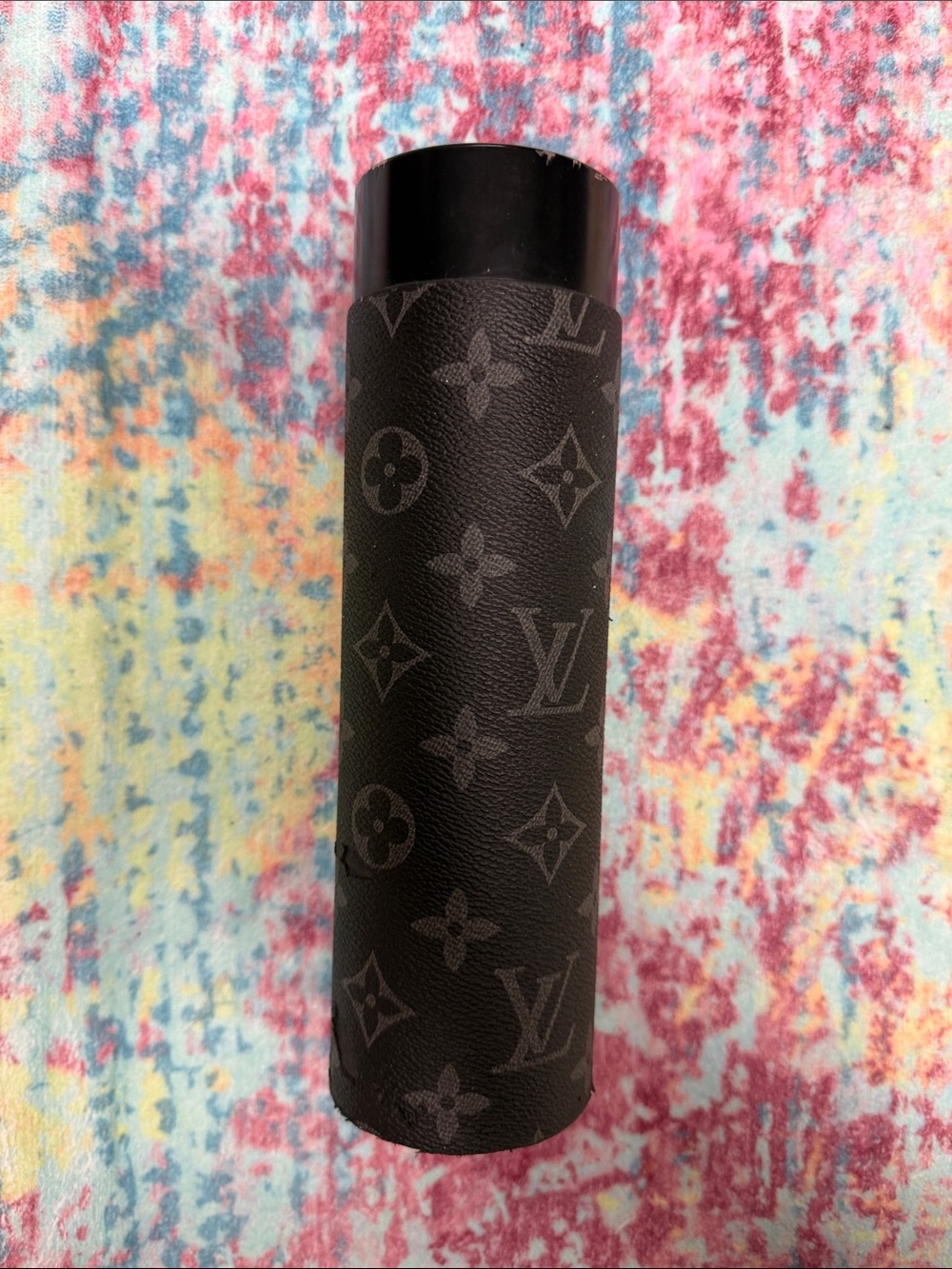 Monogram Cylindrical Case - Black and Gray
